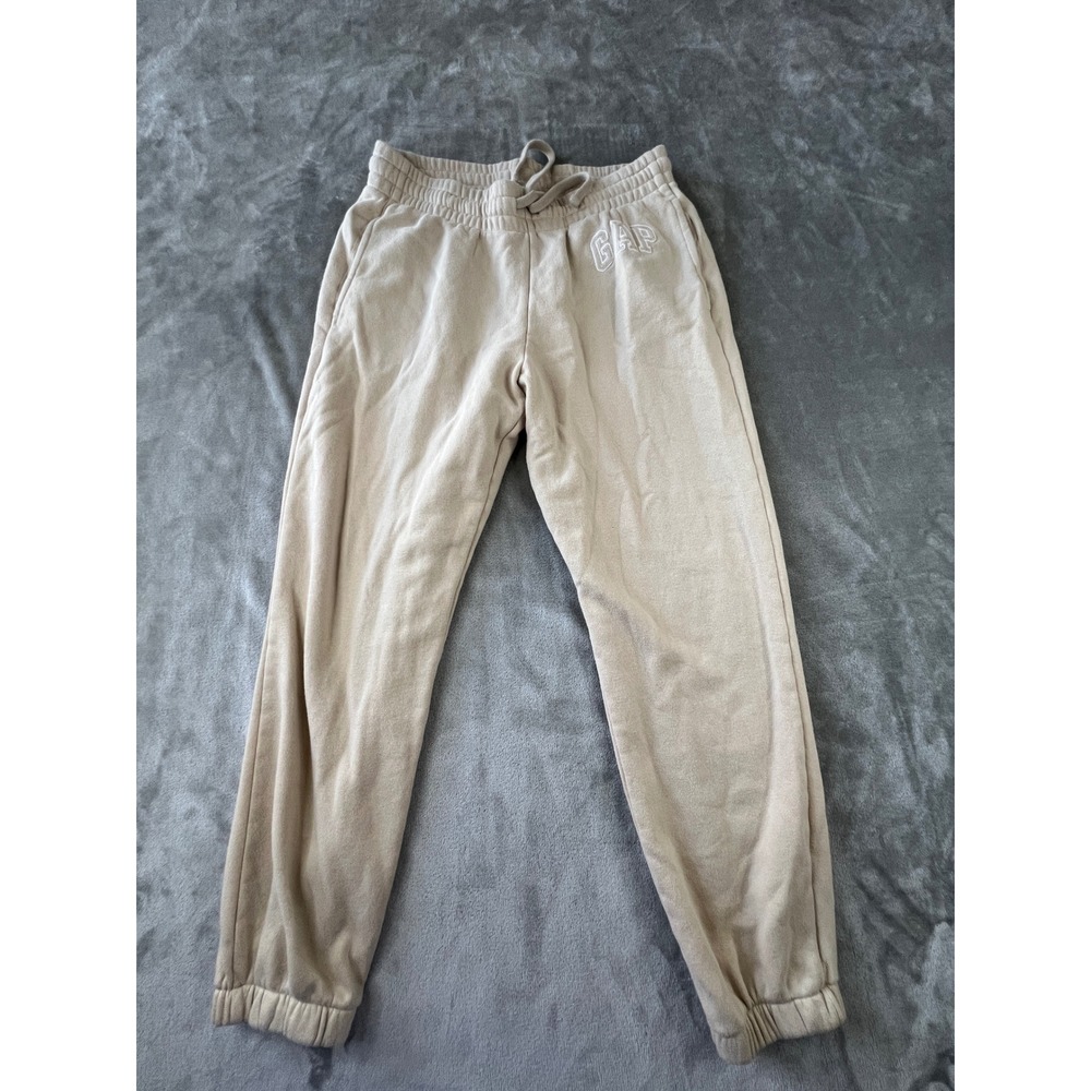 GAP Joggers Women Medium Bedrock Beige Heritage Fleece Sweatpants S/870261-32